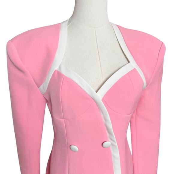 Maison Femalien NEW Bella Structured Mini Blazer Dress Size M Soft Blush Pink - Picture 4 of 8